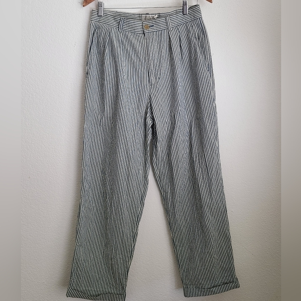 Banana Republic 100% Cotton Striped pants Cuffed size 31/32 Beach Vacation